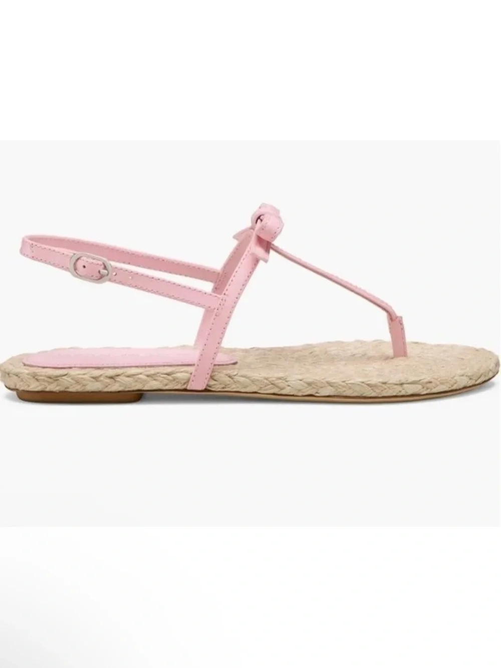 Stuart Weitzman Pink T-Strap Espadrille Sandals